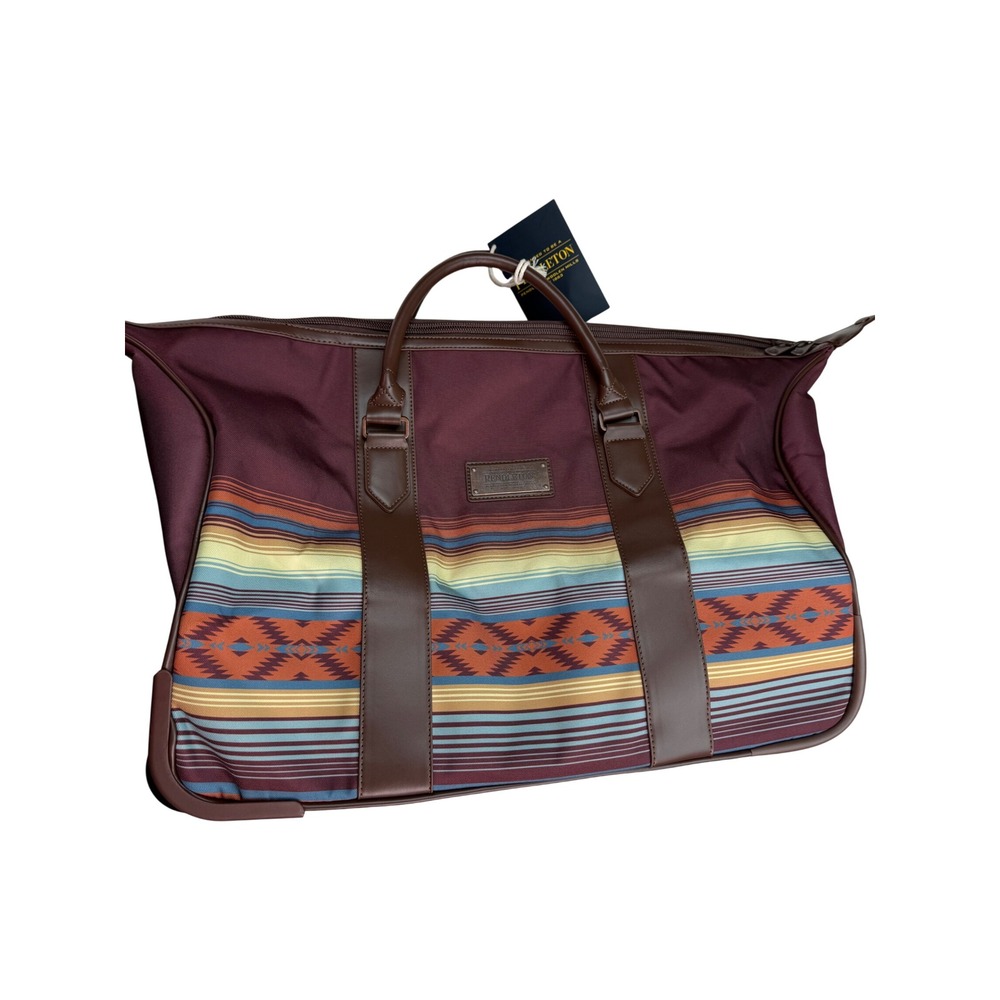 Pendleton Rum Raisin Rolling Duffel Bag 22 Inch Printed Aztec Travel Suitcase